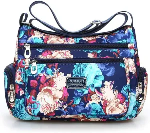 NOTAG Crossbody Bags for Women Nylon Shoulder Bag Floral Multi-Pocket Purses and Handbags