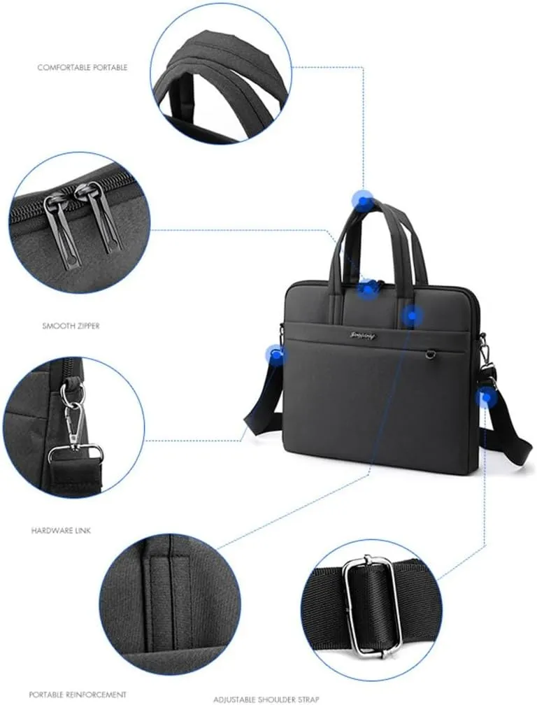 Notebook Business Bags for 14in Laptop Nylon Computer Bag Splashproof Portable Crossbody Shoulder Handbag