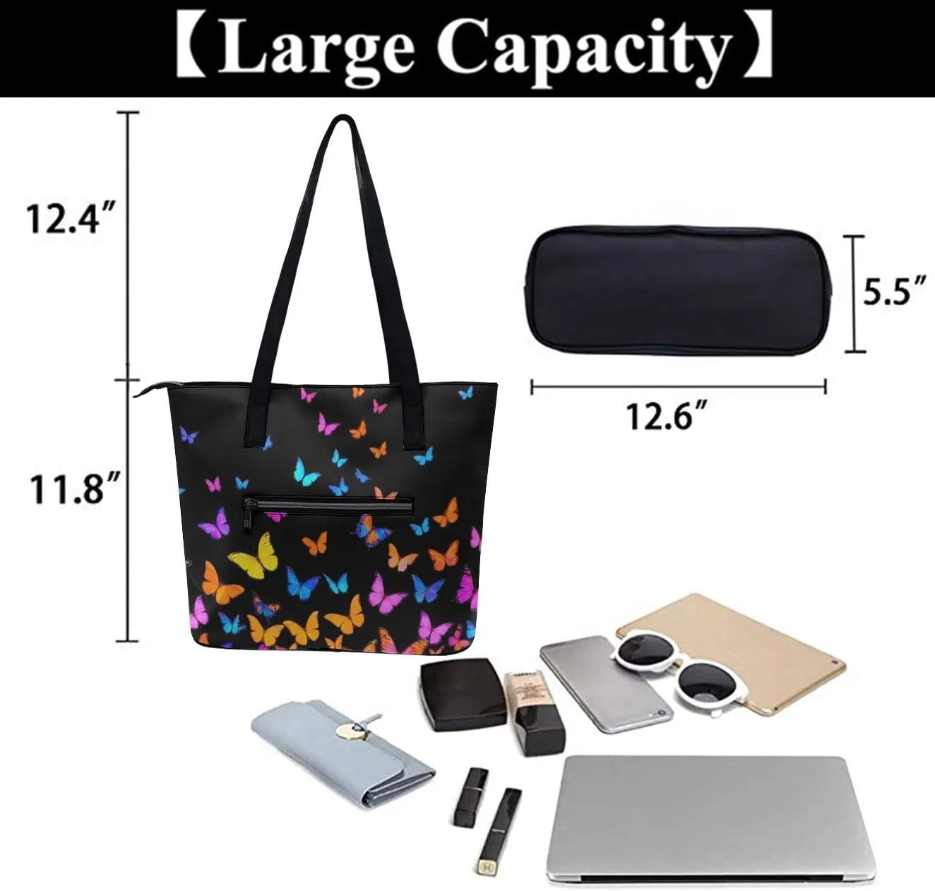 Novelty Handbag for Adults, Women's Large Capacity Tote Bag Laptop Bags with Compartment for Business