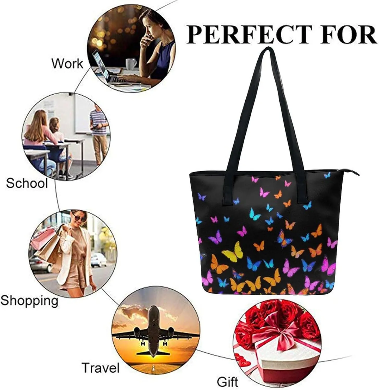 Novelty Handbag for Adults, Women's Large Capacity Tote Bag Laptop Bags with Compartment for Business