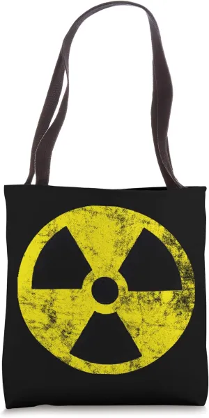 Nuclear Radiation Hazard Warning Fallout Symbol Sign Caution Tote Bag