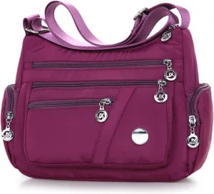 Nylon Crossbody Bags for Women Waterproof Shoulder Bag Ladies Multi Pocket Tote Handbag Travel Messenger Bag