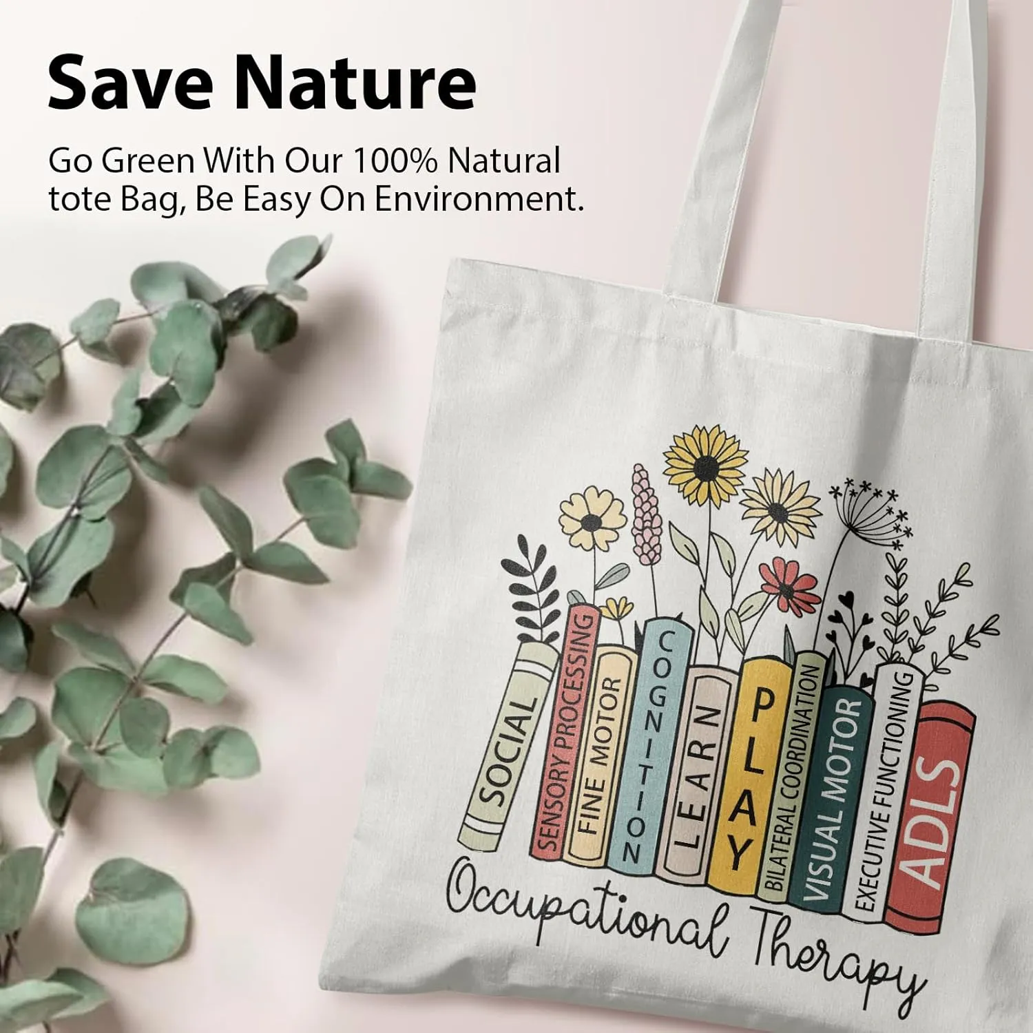Occupational Therapist Gifts,OT Gifts, Occupational Therapist Canvas Tote Bags for Women, Reusable Grocery Bags