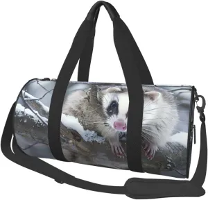 Opossum In tree Printed Sports Gym Bag for Men Women Foldable Duffel Bag Carry On Weekender Bag for Travel Sports