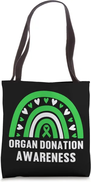Organ Donation Awareness Green Rainbow Family Matching Cute Tote Bag