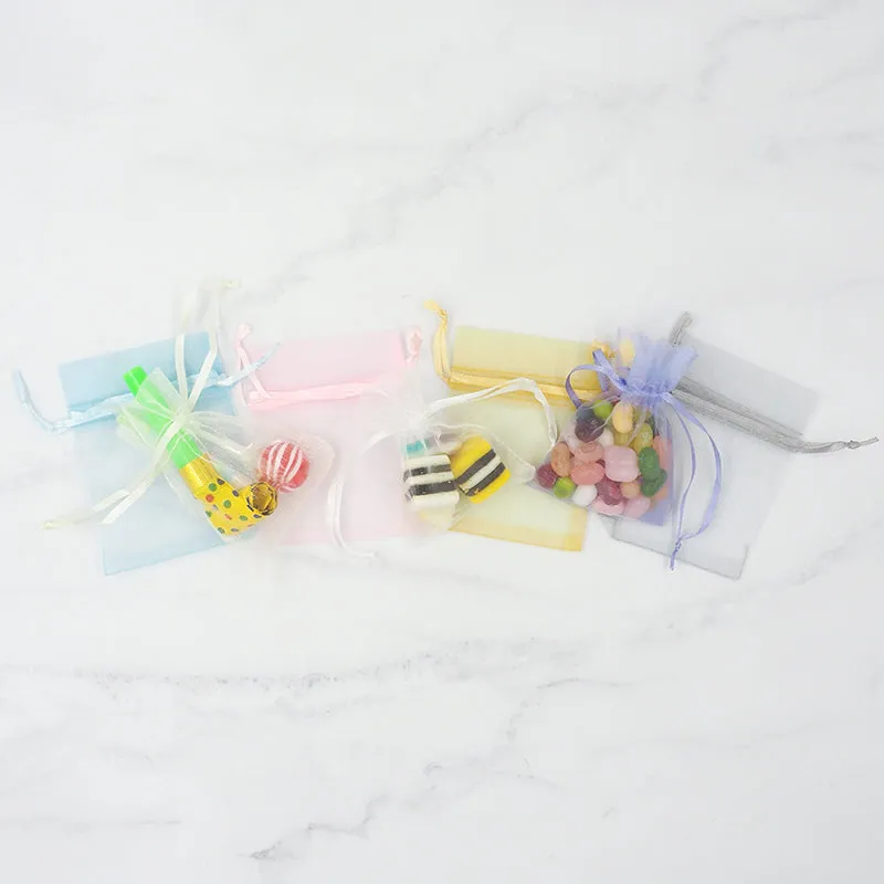 ORGANZA MINI 10CM X 7.5CM BLUE 7PC