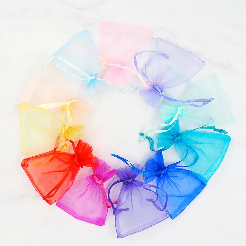 ORGANZA MINI 10CM X 7.5CM BLUE 7PC