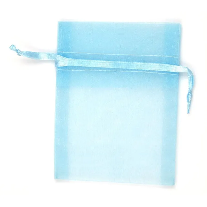 ORGANZA MINI 10CM X 7.5CM BLUE 7PC