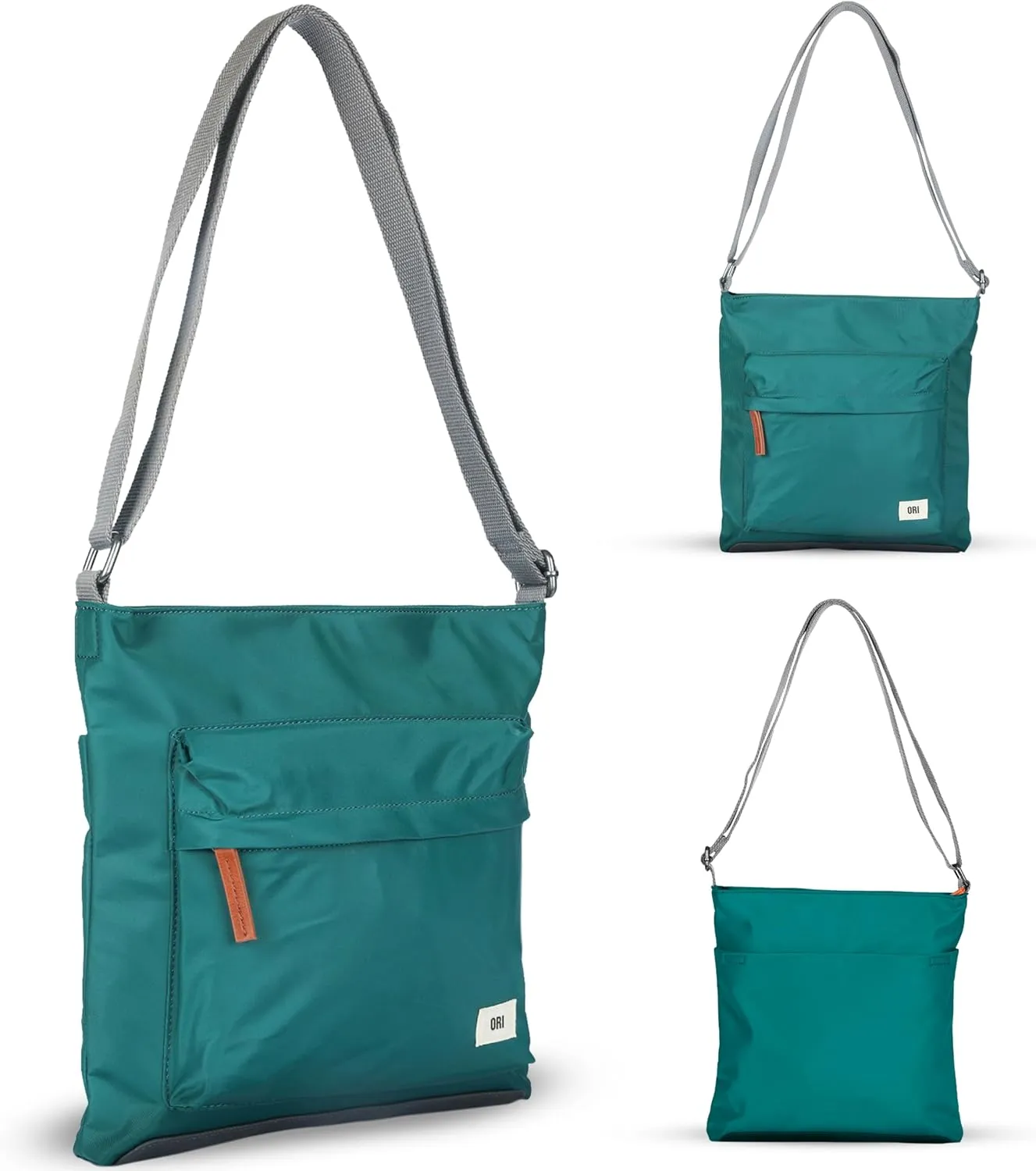 ORI LONDON Medium Nylon Crossbody Bags for Women & Men - Small Crossbody Bag w/Chunky Zippers - The Kennington