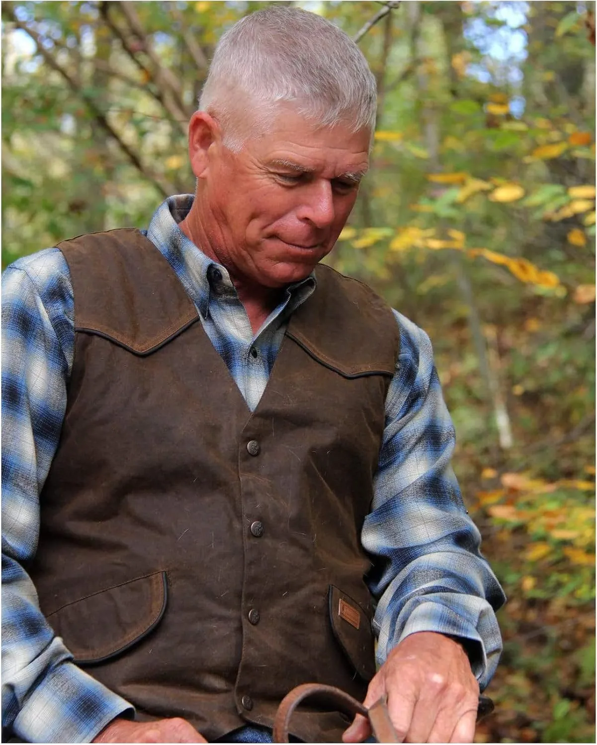 Outback Trading Men's 2155 Cliffdweller Waterproof Breathable Fleece Lined Cotton Oilskin Western Vest