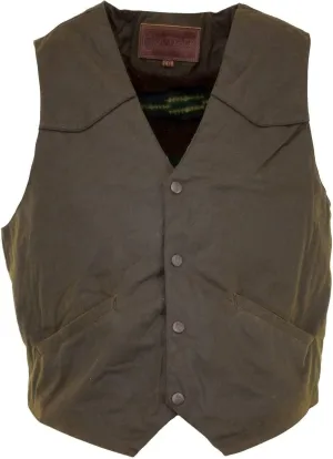 Outback Trading Men's 2155 Cliffdweller Waterproof Breathable Fleece Lined Cotton Oilskin Western Vest