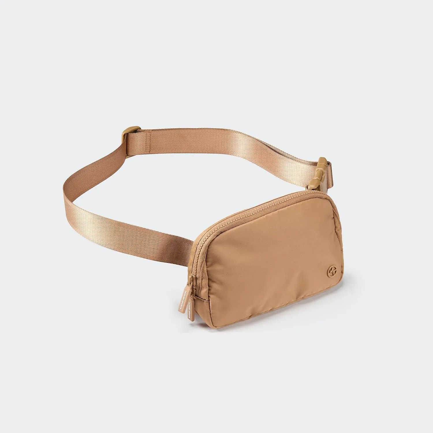 Pander Two Way Zipper Fanny Pack Nylon Everywhere Belt Bag for Women, Water Repellent Waist Packs, Crossbody Bags with Adjustable Strap (Caramel Brown).