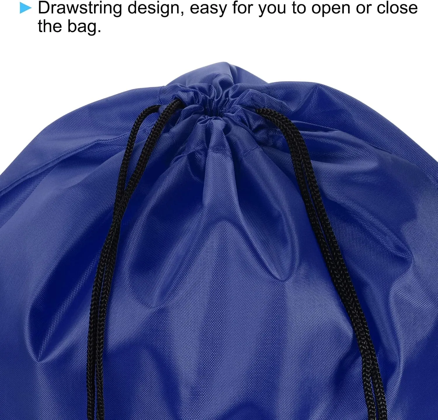 PATIKIL 42x34cm Nylon Drawstring Bag, 5 Pack Storage Bulk Cinch Backpack Sack for Gym Sports Outdoor Traveling, Dark Blue