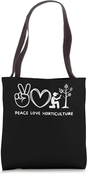 Peace, Love Horticulture Retro Horticulture Lover Tote Bag