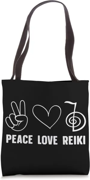 Peace Love Reiki Practitioner Reiki Master Reiki Healer Tote Bag