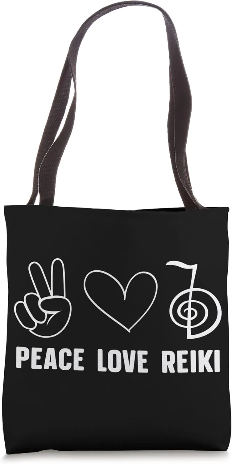 Peace Love Reiki Practitioner Reiki Master Reiki Healer Tote Bag