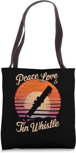 Peace Love Tin Whistle Tote Bag