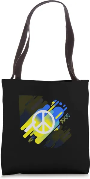 Peace World Peace Solidarity Cohesion Blue Yellow Flag Tote Bag