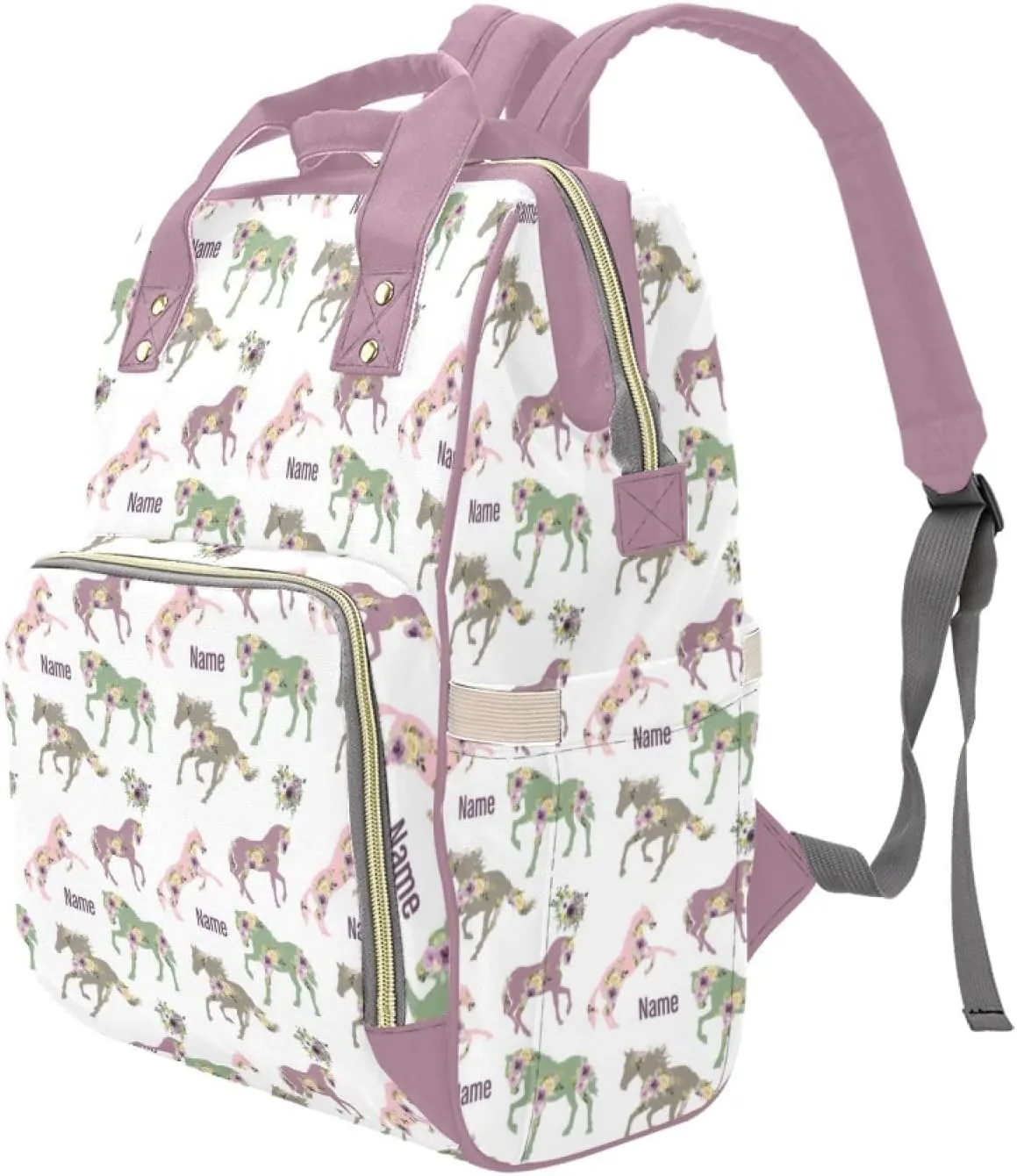 Personalized Diaper Bags For Baby Girl Boys, Customized Name Diaper Backpack Nursing Bags, Custom Western Horse Nappy Bag Mommy Daypack for Travel Outside, Mom Gifts for Mother's Day