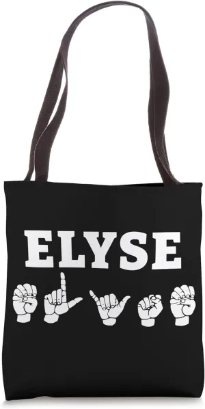 Personalized name sign language ELYSE ASL Teacher Deaf Tote Bag