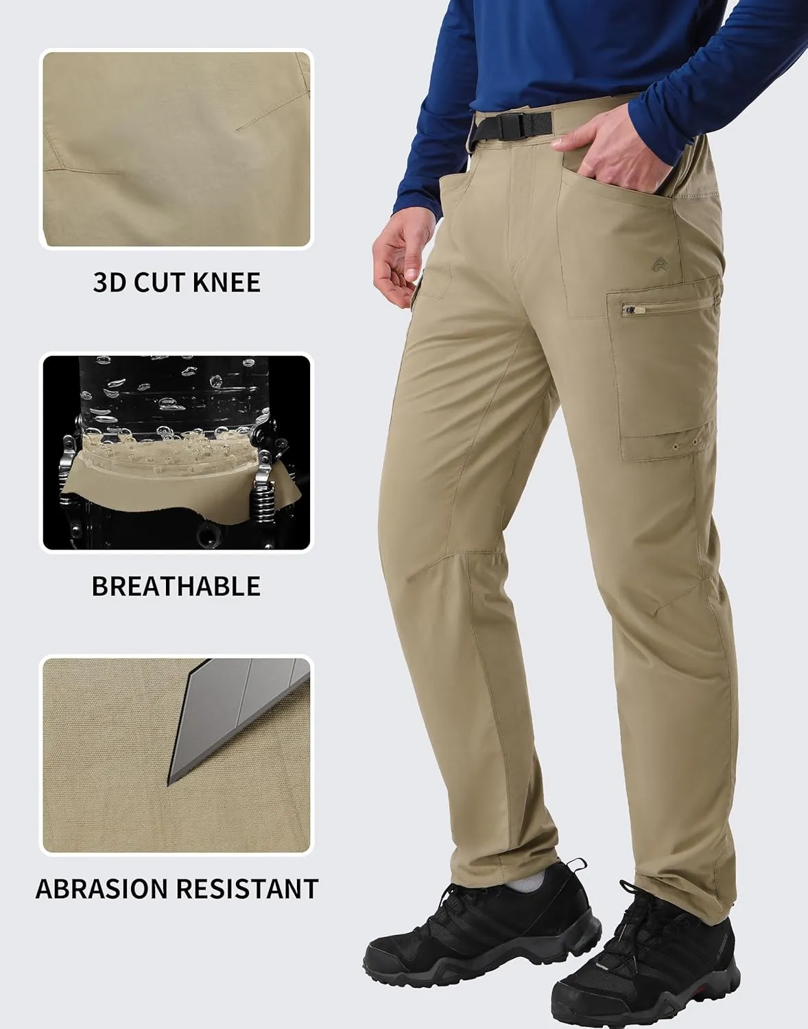 Pioneer Camp Men's Hiking Cargo Pants Lightweight Quick Dry Outdoor Water Resistant Work Tactical Pant for Men Travel Fishing