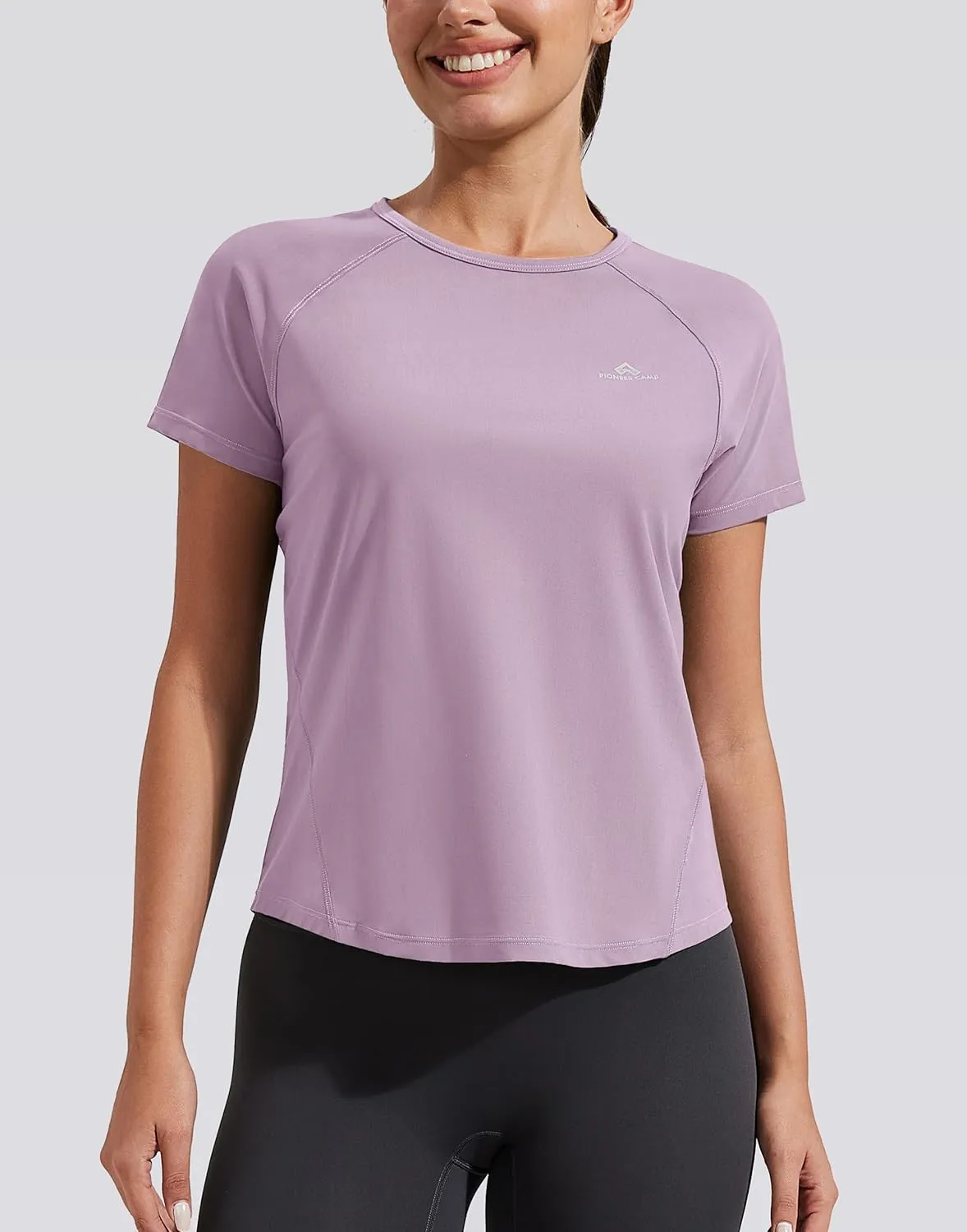 Pioneer Camp Women's Workout Tops Short Sleeve Athletic Shirts Moisture Wicking Quick Dry Mesh Back Yoga Tees for Running Gym