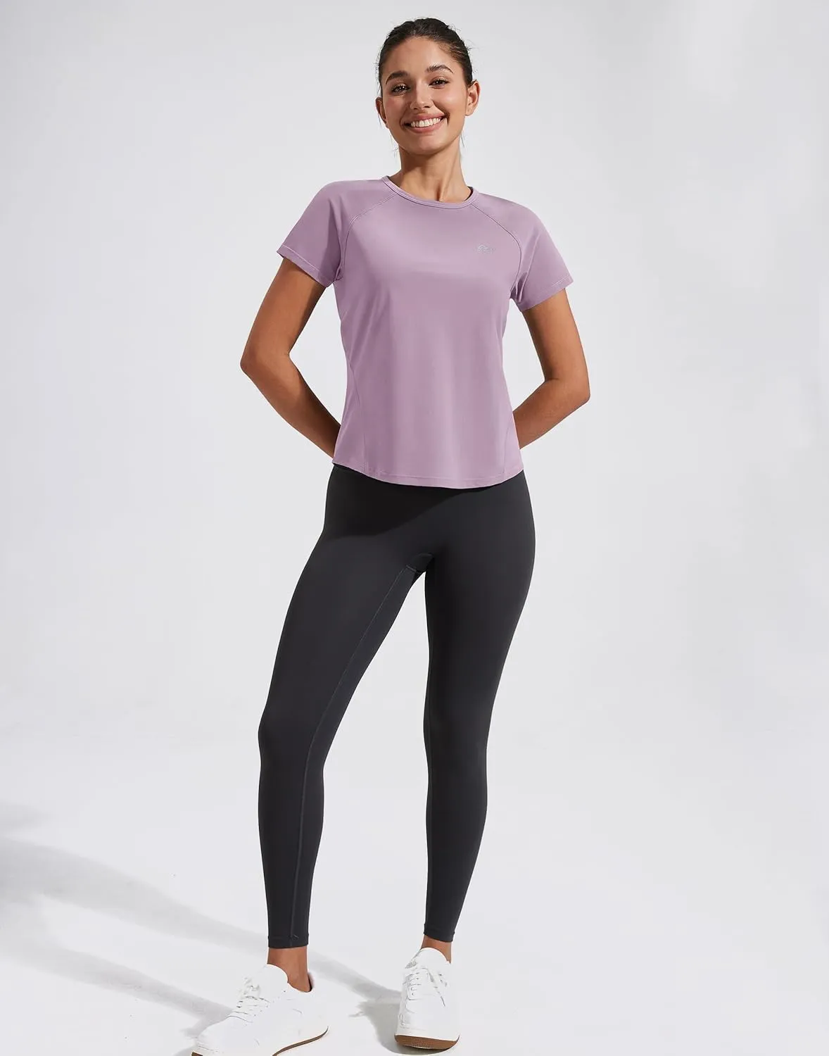 Pioneer Camp Women's Workout Tops Short Sleeve Athletic Shirts Moisture Wicking Quick Dry Mesh Back Yoga Tees for Running Gym