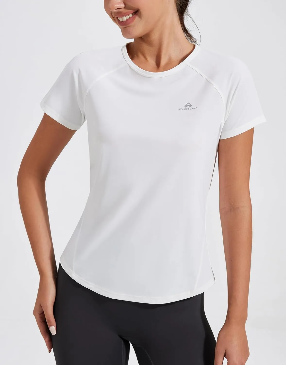 Pioneer Camp Women's Workout Tops Short Sleeve Athletic Shirts Moisture Wicking Quick Dry Mesh Back Yoga Tees for Running Gym
