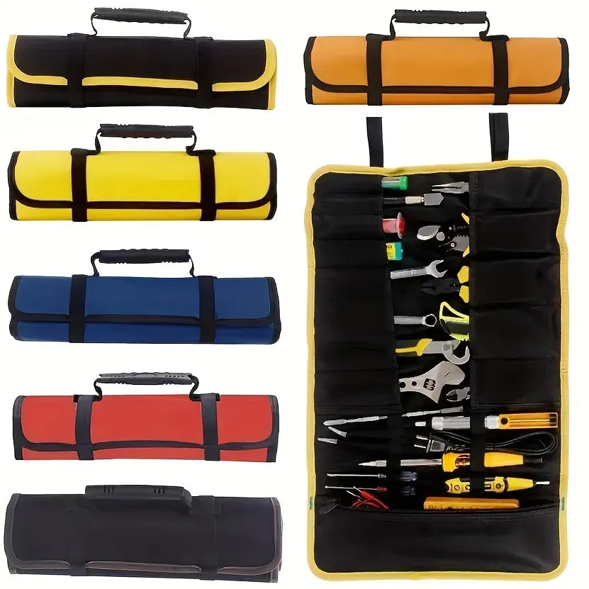 Pockets Oxford Canvas Folding Wrench Roll Storage Tools Waterproof Hand Roller