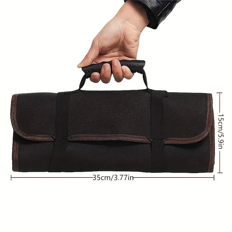 Pockets Oxford Canvas Folding Wrench Roll Storage Tools Waterproof Hand Roller