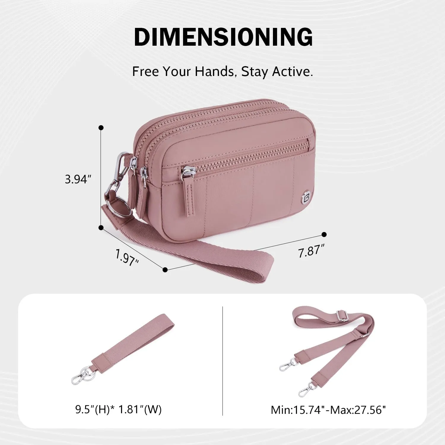 POIUGOYA Small Nylon Crossbody Bags for Women,RFID Wristlet Purse Built in Wallet, 4 Zipper Crossbody Wallet Phone Organizer