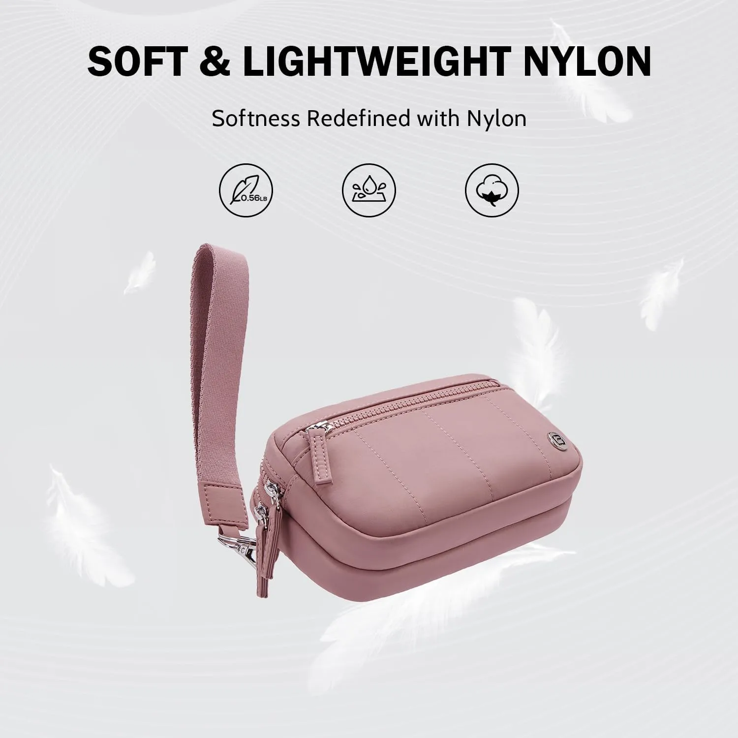 POIUGOYA Small Nylon Crossbody Bags for Women,RFID Wristlet Purse Built in Wallet, 4 Zipper Crossbody Wallet Phone Organizer