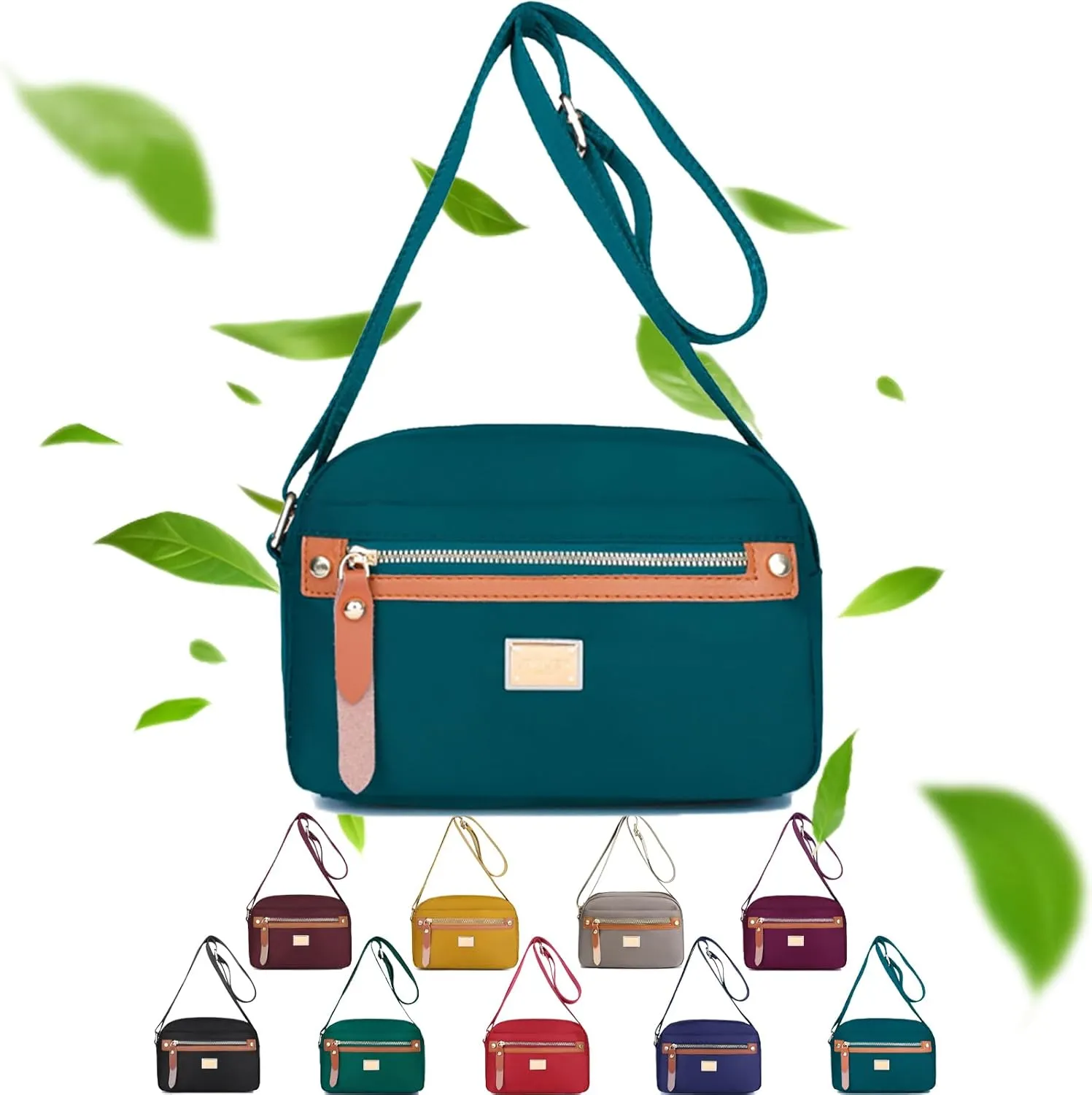 Popularate Nylon Crossbody Bag, Popularate Waterproof Nylon Crossbody Bag, Purses with Multi Pockets Suitable for Every Lady