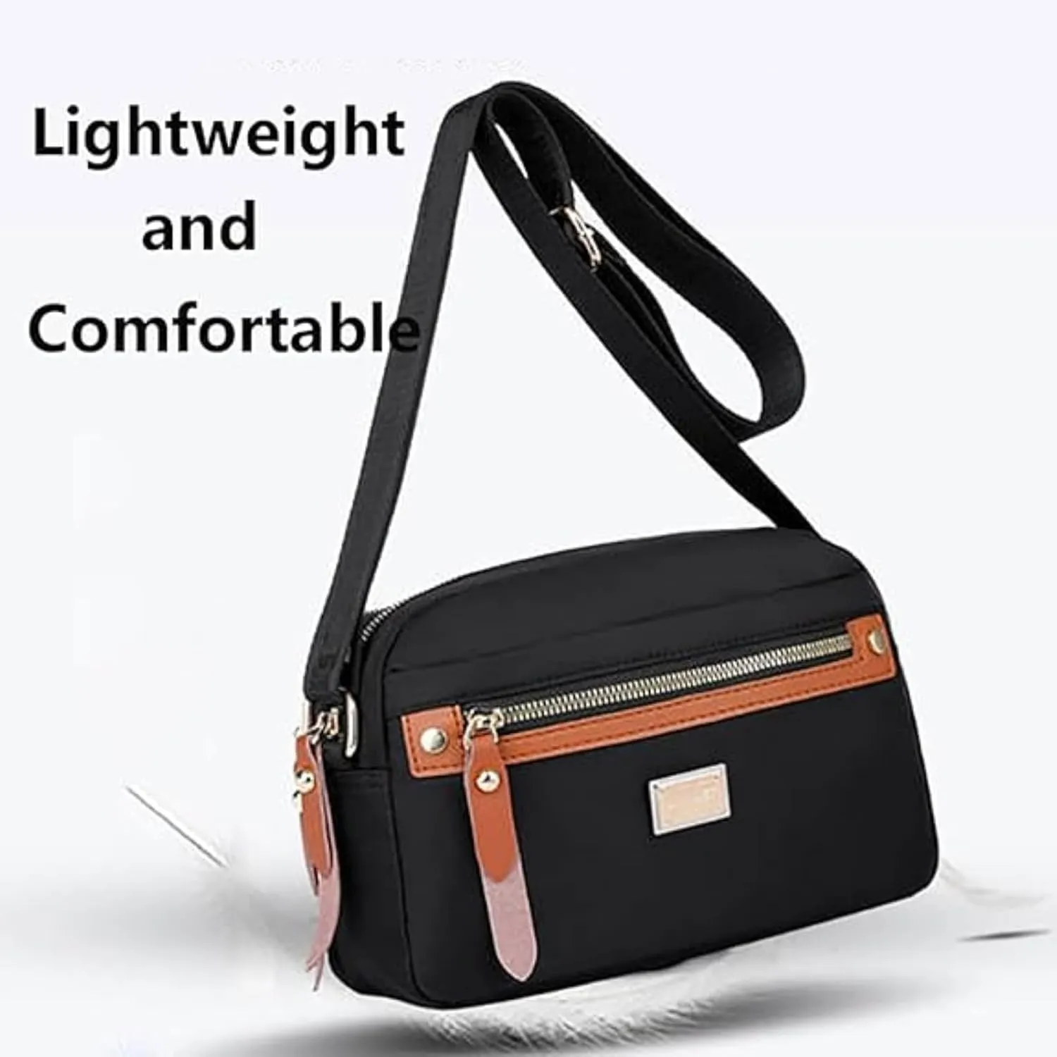 Popularate Nylon Crossbody Bag, Popularate Waterproof Nylon Crossbody Bag, Waterproof and Multi-Pockets