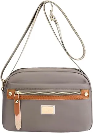 Popularate Nylon Crossbody Bag Popularate Waterproof Nylon Crossbody Bag Waterproof Lightweight Multi-Layer Messenger