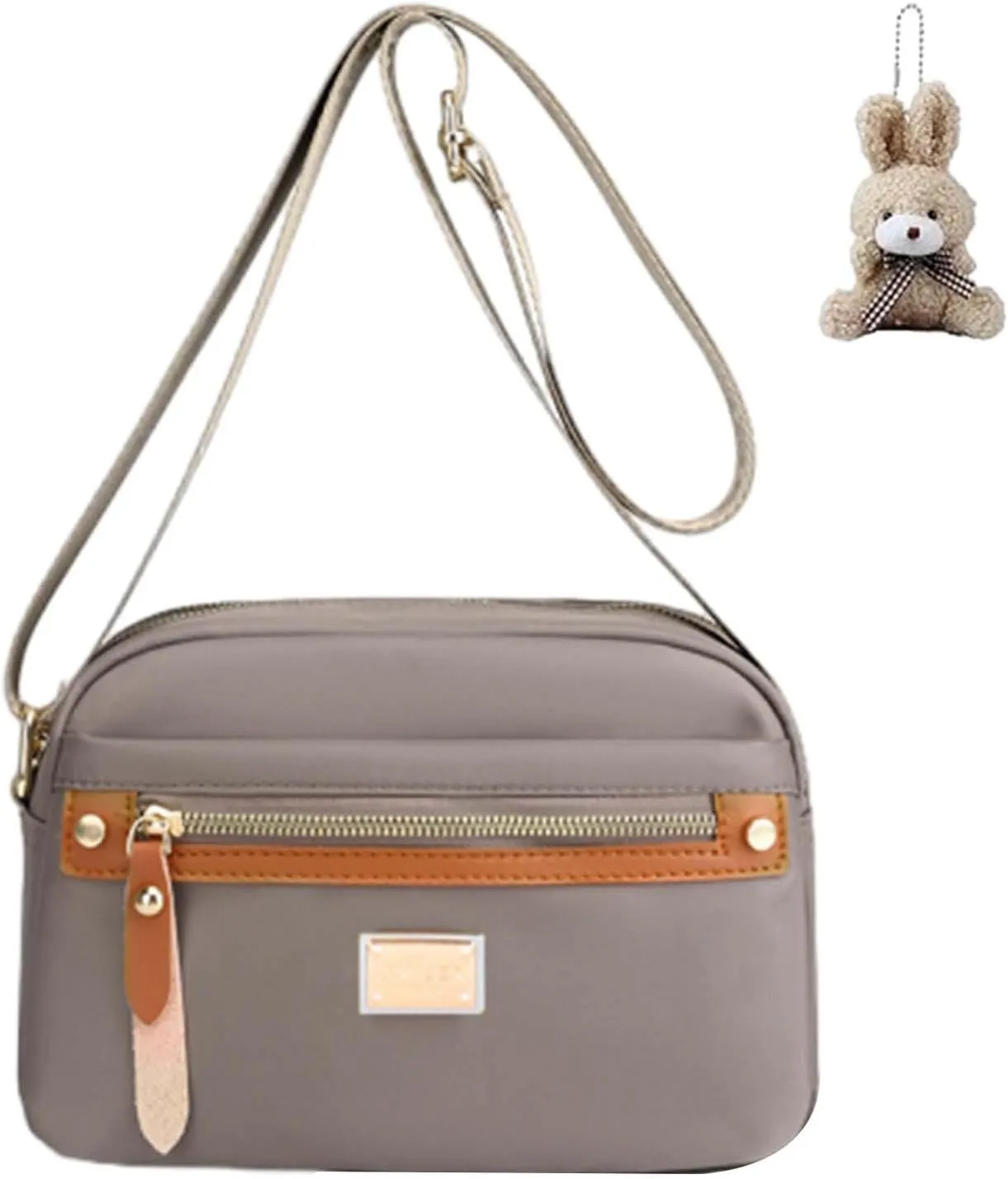 Popularate Nylon Crossbody Bag, Waterproof Shoulder Purse with Zipper and Multi Pockets for Women