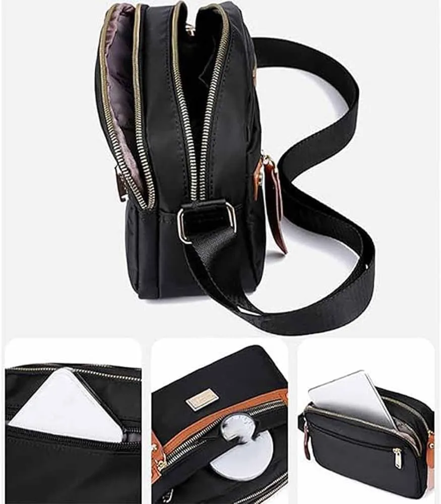 Popularate Nylon Crossbody Bag,Waterproof Casual Shoulder Bags Purses with Multi Pockets for Women