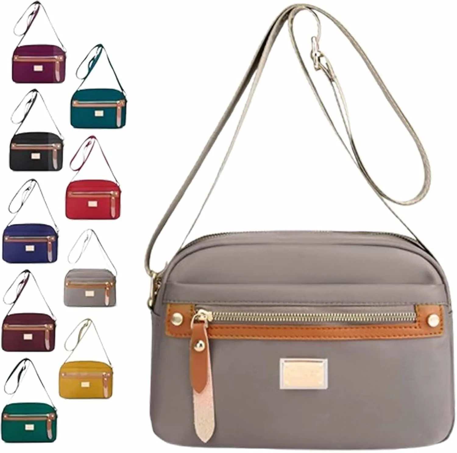 Popularate Nylon Crossbody Bag,Waterproof Casual Shoulder Bags Purses with Multi Pockets for Women