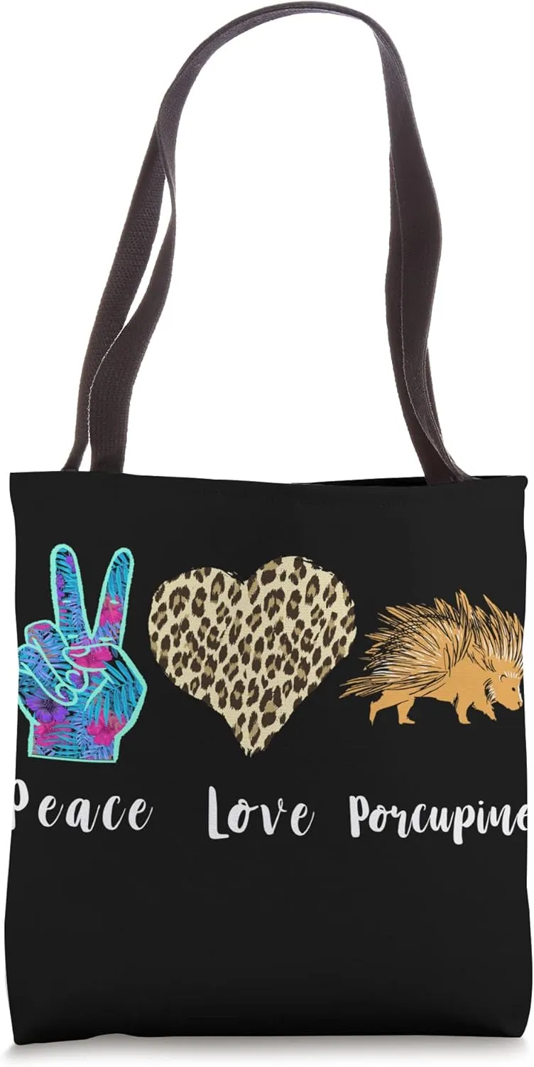 Porcupine Leopard Love Pece Spine Rodent Quill Pig Tote Bag