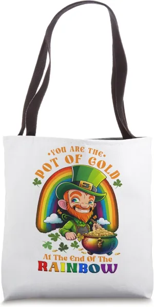 Pot Of Gold At The End Of The Rainbow Happy St Patrick's Day Tote Bag