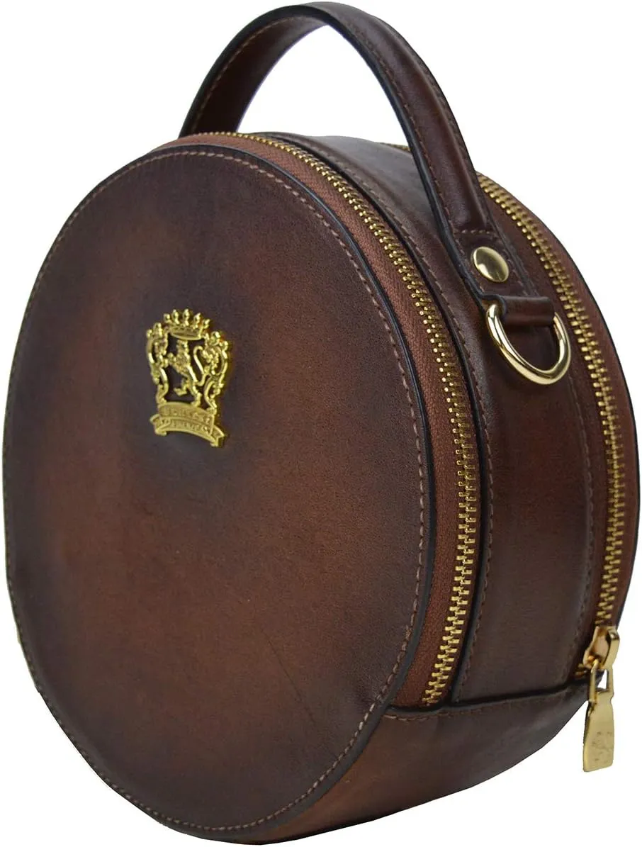 Pratesi Leather Bag for Women Troghi B188 Shoulder Bag in cow leather - Bruce Black Made in Italy