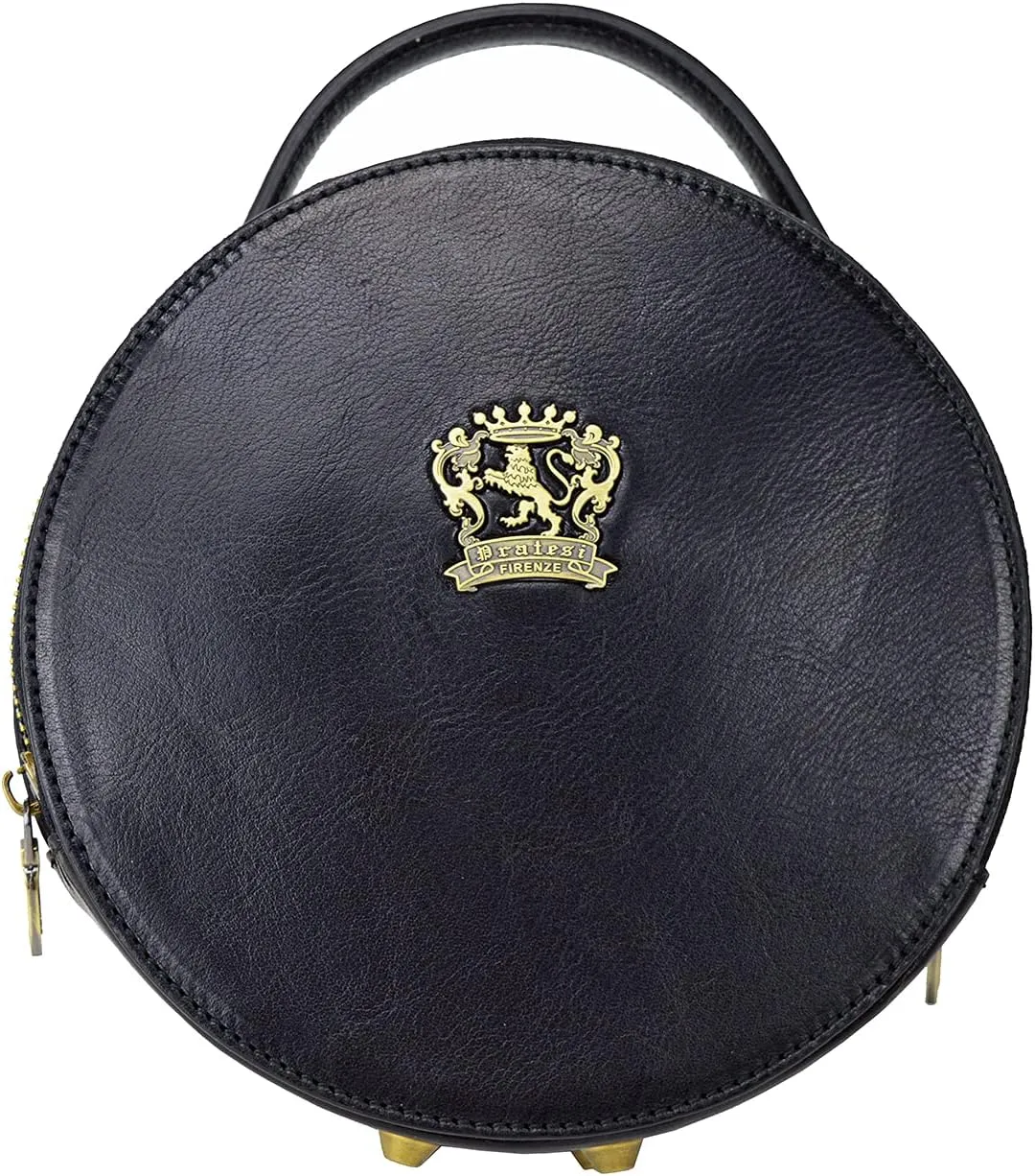 Pratesi Leather Bag for Women Troghi B188 Shoulder Bag in cow leather - Bruce Black Made in Italy