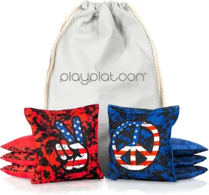 Professional Cornhole Bags - Set of 8 Regulation All Weather Double Sided - Sticky Side/Slick Side Bean Bags for Pro Corn Hole Game