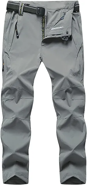 Quick Dry Hiking Cargo Pants Men's Outdoor Casual Workout Strech Breathable Pant with Multi-Pocket (No Belt)