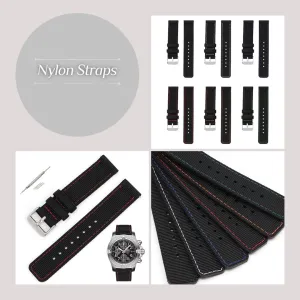 Quick Release Canvas Nylon Straps For Breitling Watches, Replacement Nylon Watch Band For Breitling Watches - Multiple Colors
