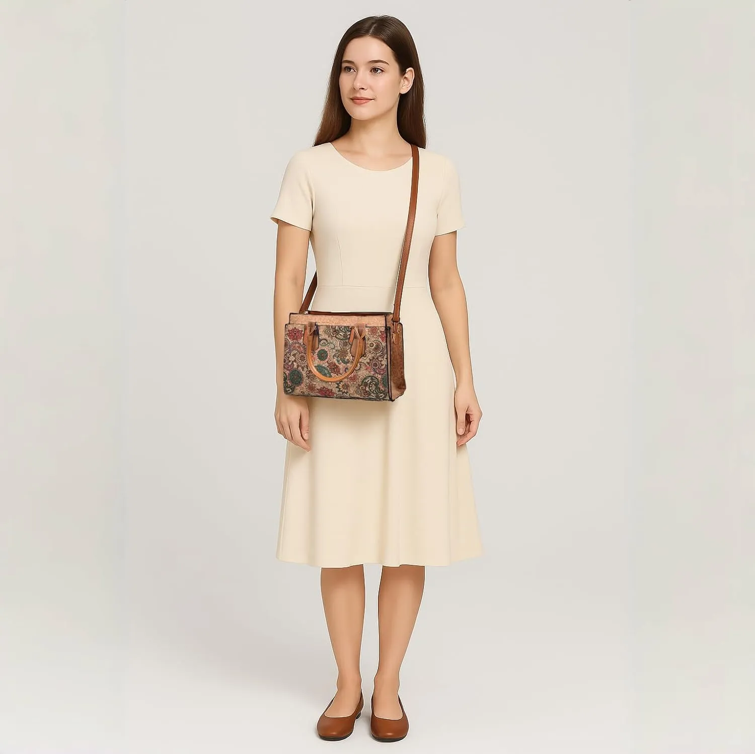 Quilted Crossbody Bags For Women Vegan Leather Purses Waterproof Natural Cork Shoulder Bag Handbags