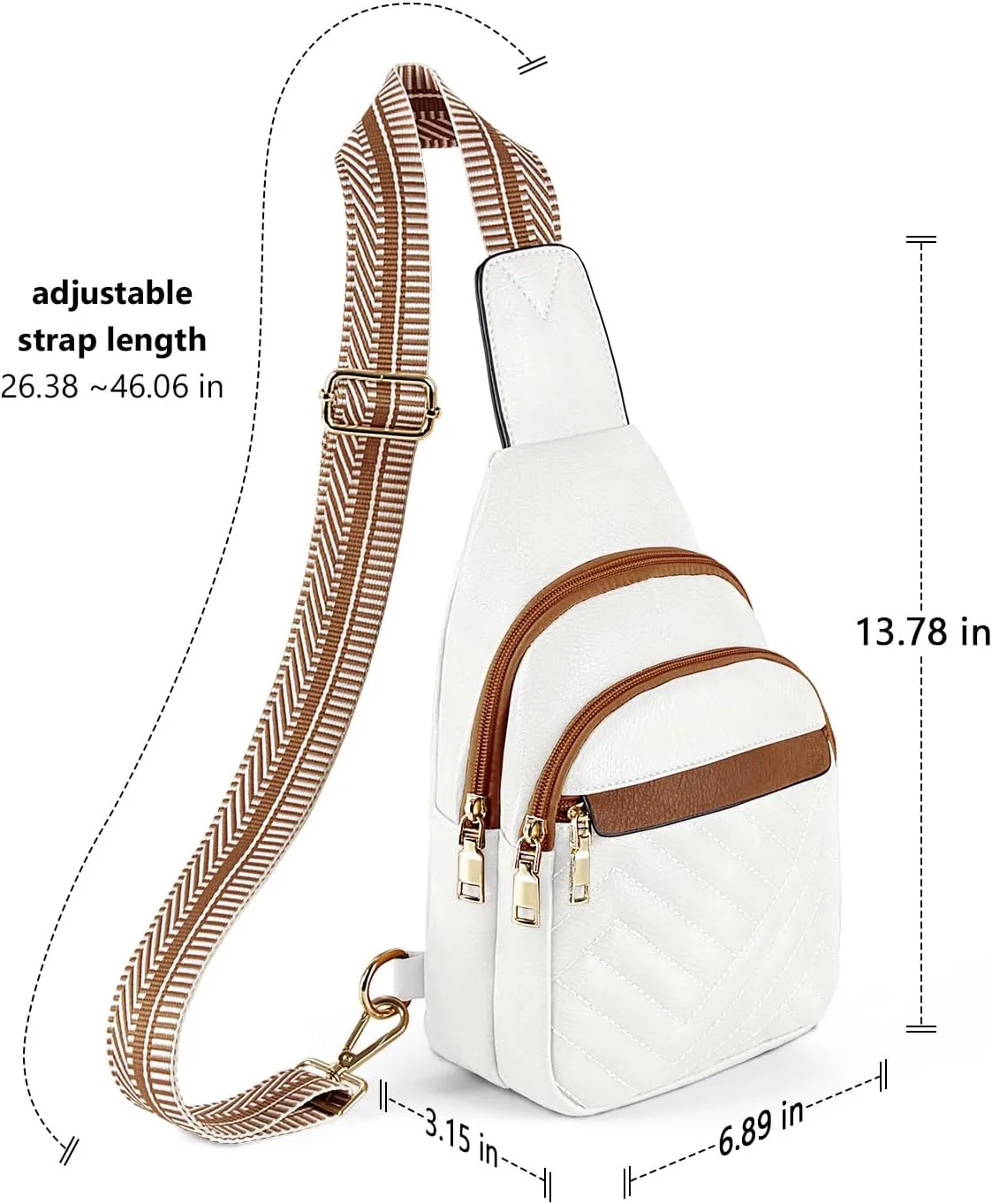 Quilted Leather Small Crossbody Bags for Women Men, Cross body Sling Bag Purse for Women One Strap Backpack Travel