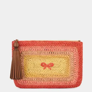 Raffia Tassel Bow Clutch