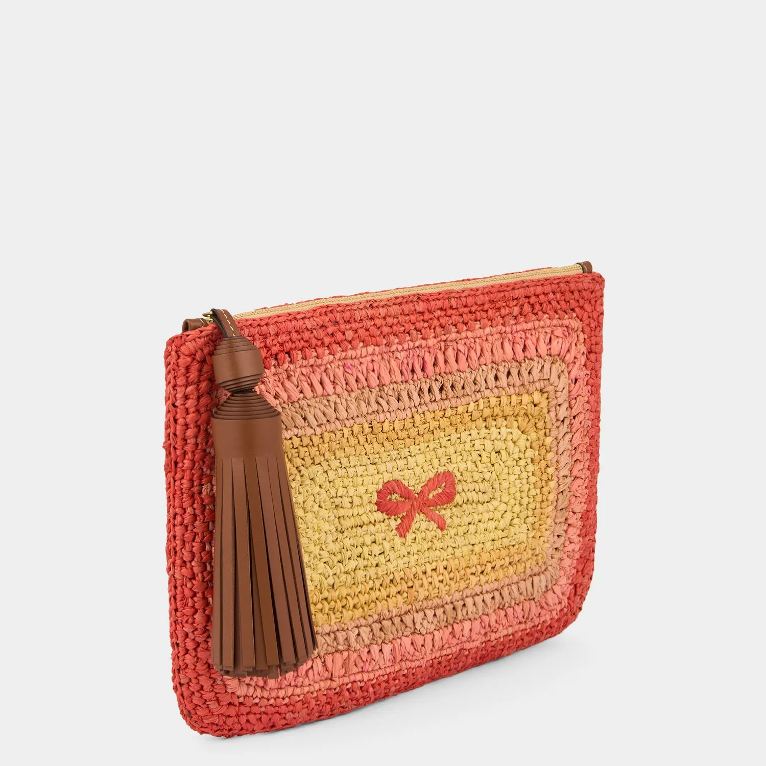Raffia Tassel Bow Clutch