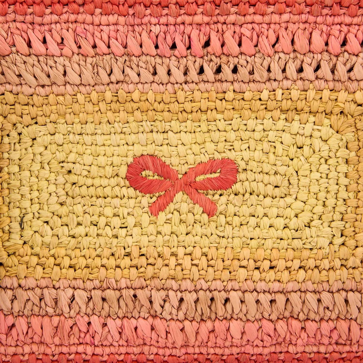 Raffia Tassel Bow Clutch